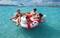 78" Solstice White & Red Super Chill Quarto Swimming Pool Float